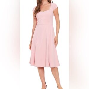 London Times Chic Light Pink A-Line Skirt